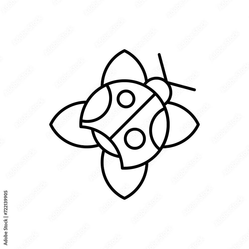 Ladybug or ladybird in outline flat icon. Summer vacation element graphic resources for many purposes. Ladybug or ladybird in outline flat icon. Summer vacation element graphic resources for many purposes.