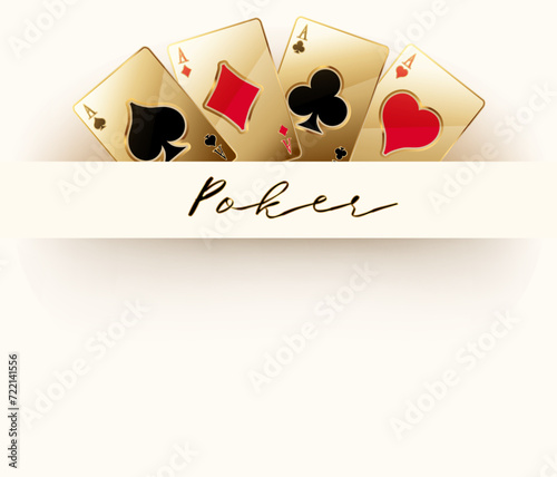 Casino banner with  poker cards, vector illustration