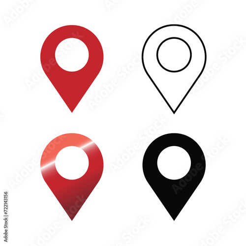 Free vector Location icons in differnet colours and strokes