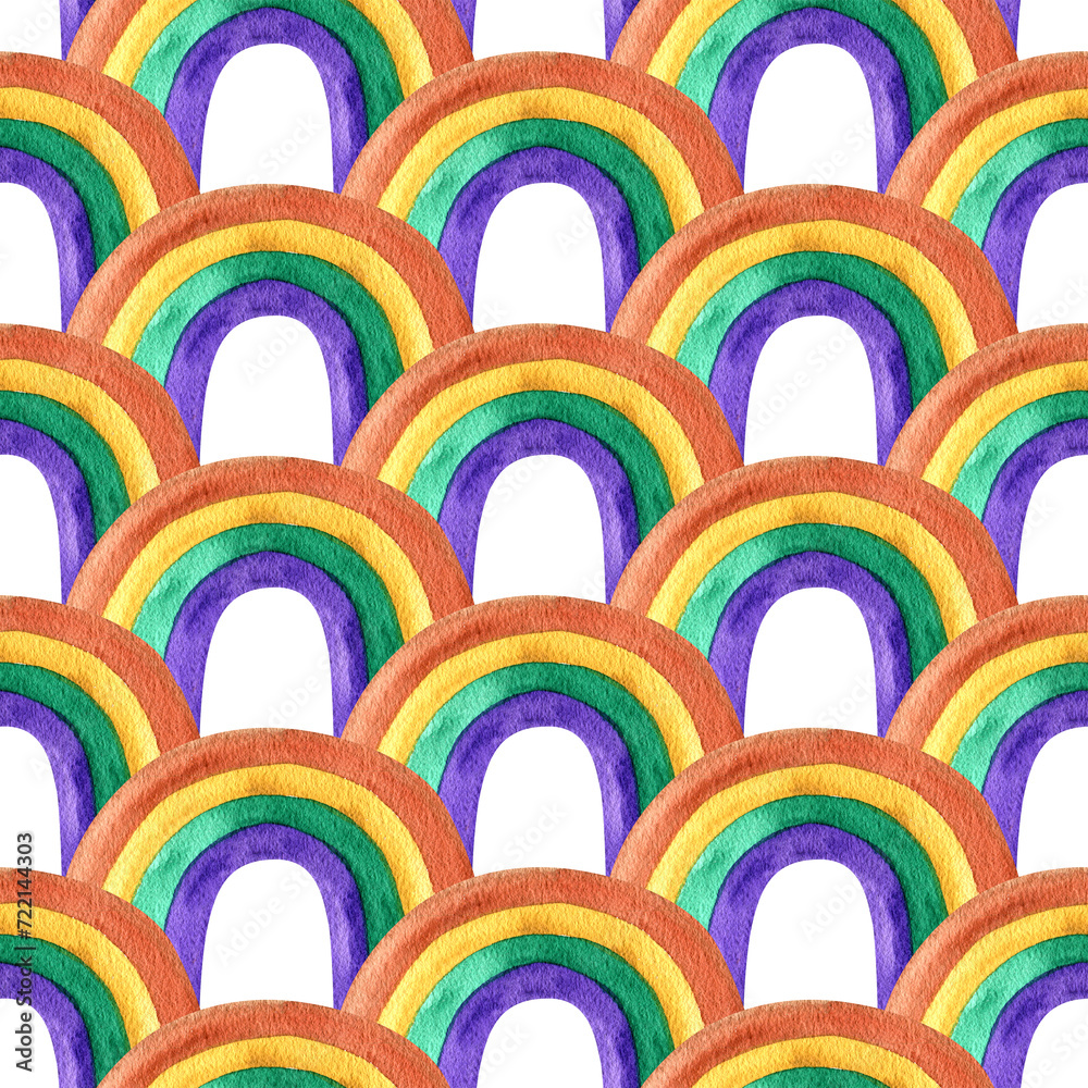 Watercolor seamless hand drawn pattern St Patrick's Day background. Luck lucky design for textile party decoration, rainbow print. Watercolor seamless hand drawn pattern St Patrick's Day background. Luck lucky design for textile party decoration, rainbow print.