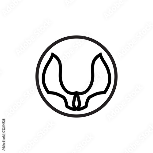 Horn in the circle logo design vector