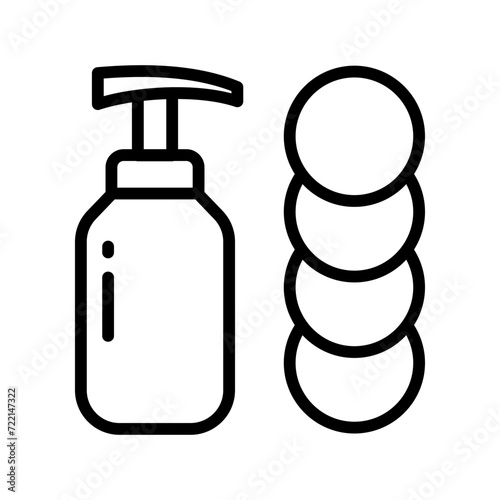 Makeup remover isolated icon, make-up removal products vector icon. Skin Care, Face Pictogram. Isolated Vector Illustration.