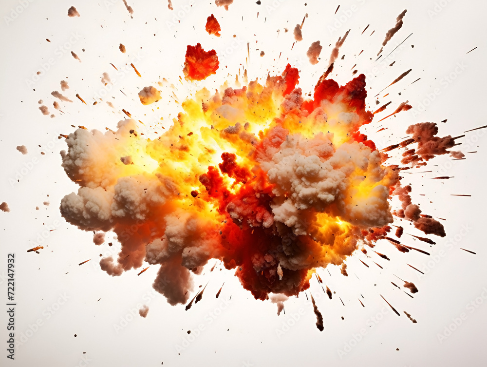 explosions and real isolated on white background explosions and real isolated on white background