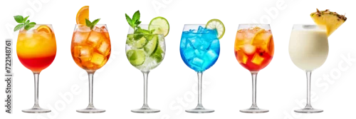 Panel kuchenny z motywem Summer alcohol cocktails on a transparent background