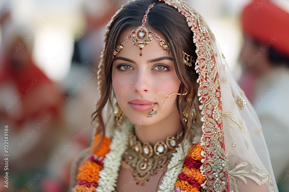 Indian wedding planner coordinating and organizing a grand traditional wedding ceremony.