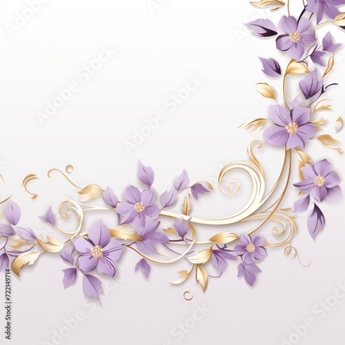 light lavender and pale slate color floral vines boarder style vector illustration