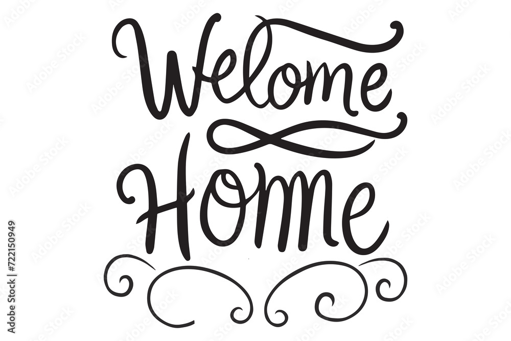 Welcome home word Text Vector illustration