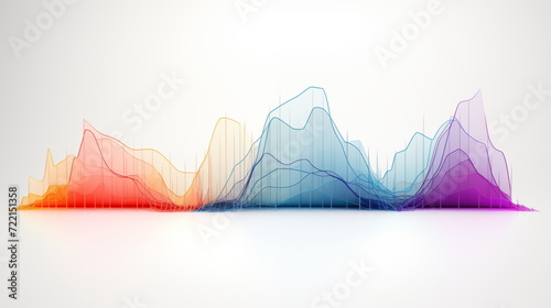 3D colorful graphs on white background. AI Generative. © G. Tanawat
