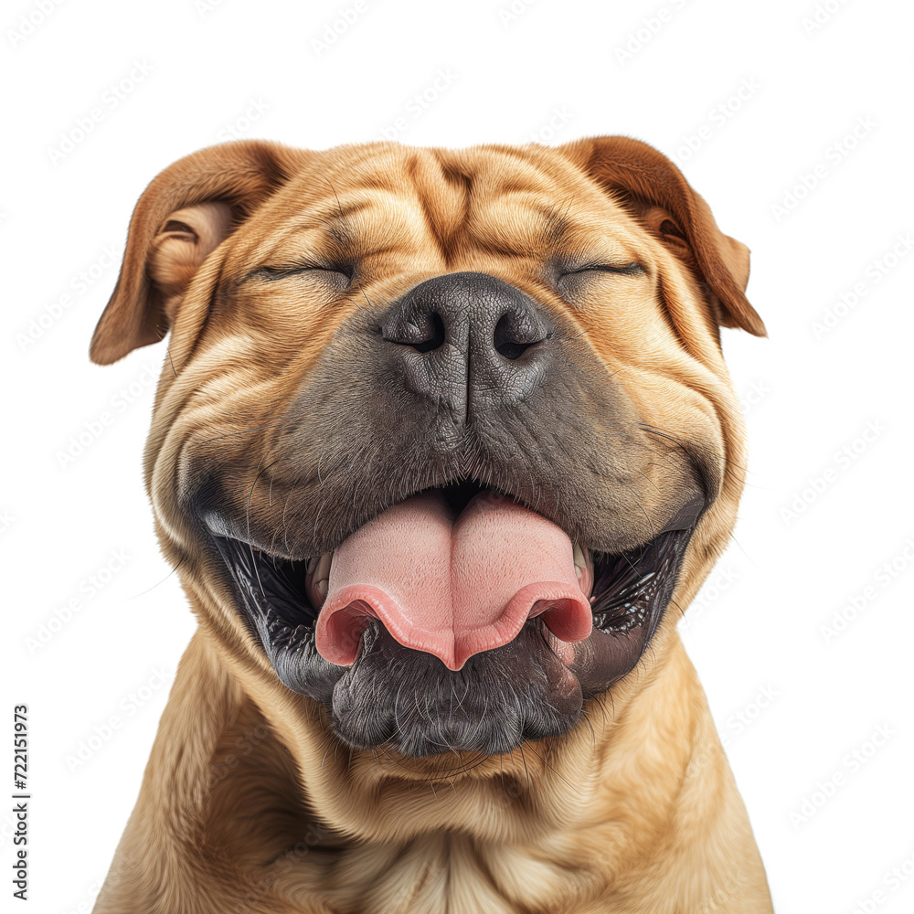 Funny, happy crazy dog head photo on white background Funny, happy crazy dog head photo on white background