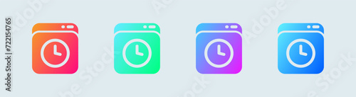 History solid icon in gradient colors. Time signs vector illustration.