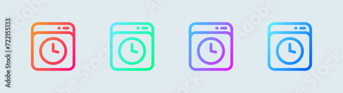 History line icon in gradient colors. Time signs vector illustration.