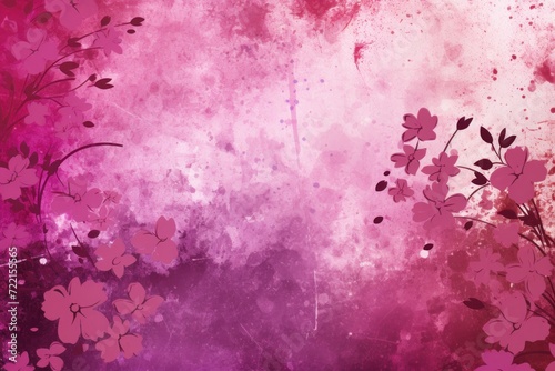 magenta abstract floral background with natural grunge textures 