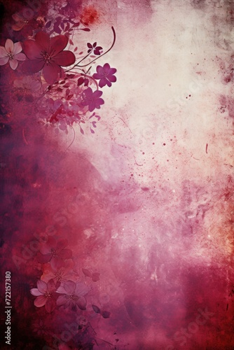 maroon abstract floral background with natural grunge textures 