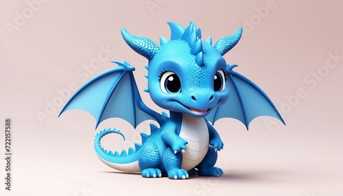 New Year 2024  Celebrate with Cute Baby Blue Dragons