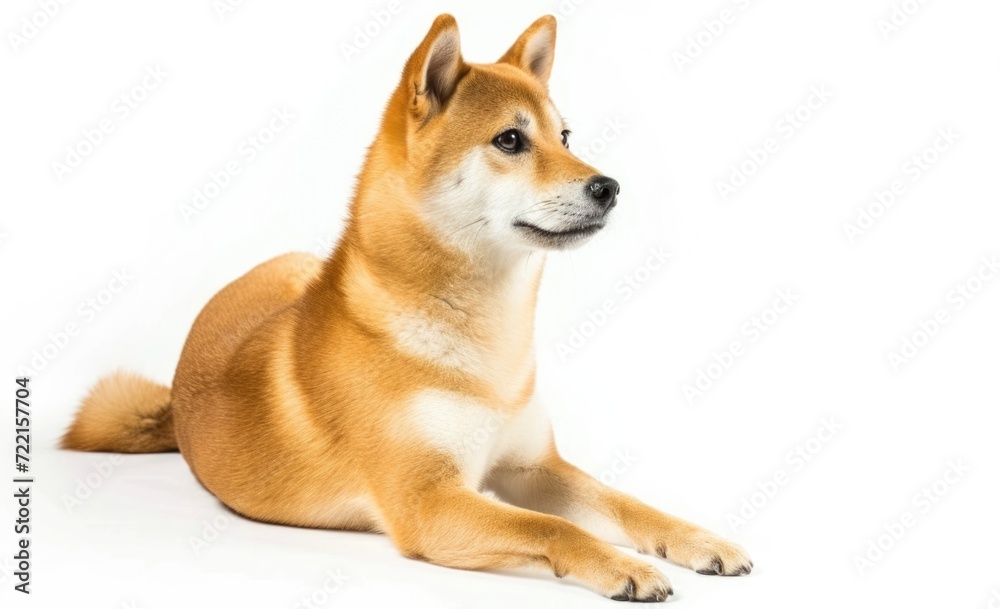Shiba Inu Dog, white background