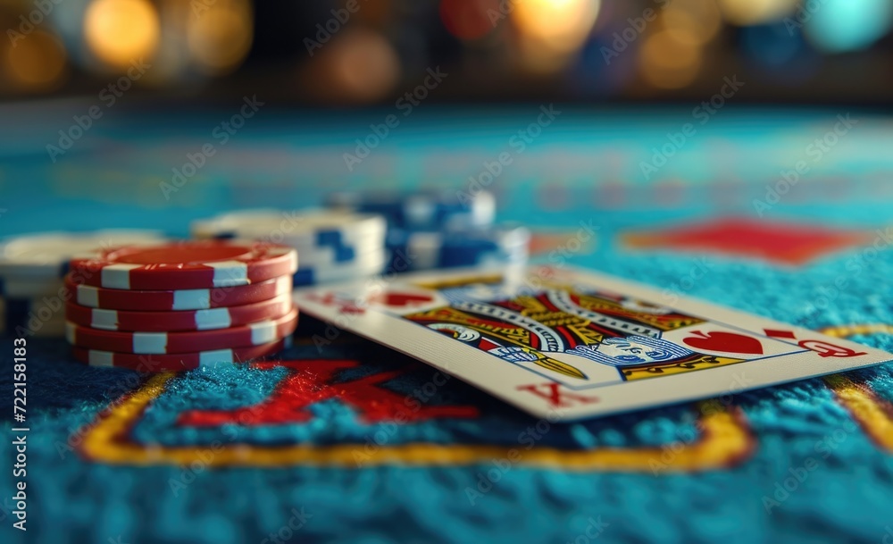 poker chips and cards on the table poker chips and cards on the table