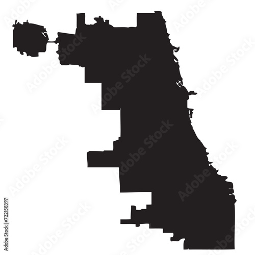 Chicago. Outline of the map