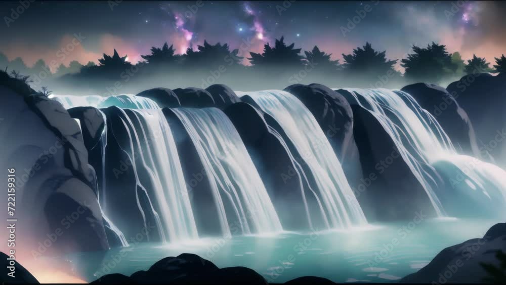 Purple Nebula Cascade: A Sci-Fi Landscape Comes Alive with the Dynamic ...