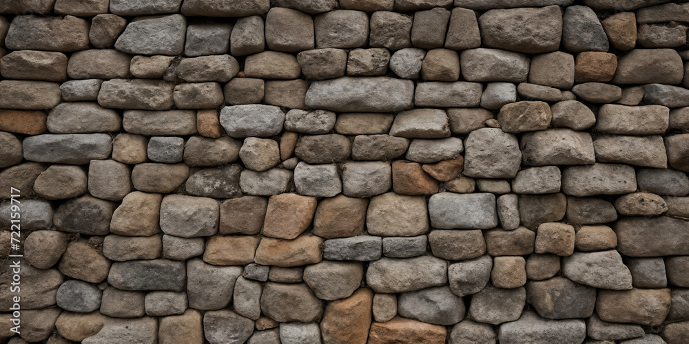 Urzeitliches Mauerwerk: Trockenmauer aus unterschiedlich großen Natursteinen