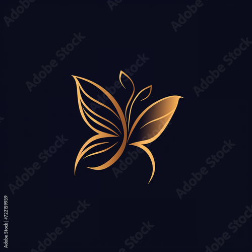 single line trendy minimalist butterfly logo sign with silhouette for conspicuous flat modern logotype design