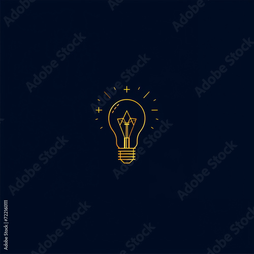 single line trendy minimalist bulb logo sign with silhouette for conspicuous flat modern logotype design