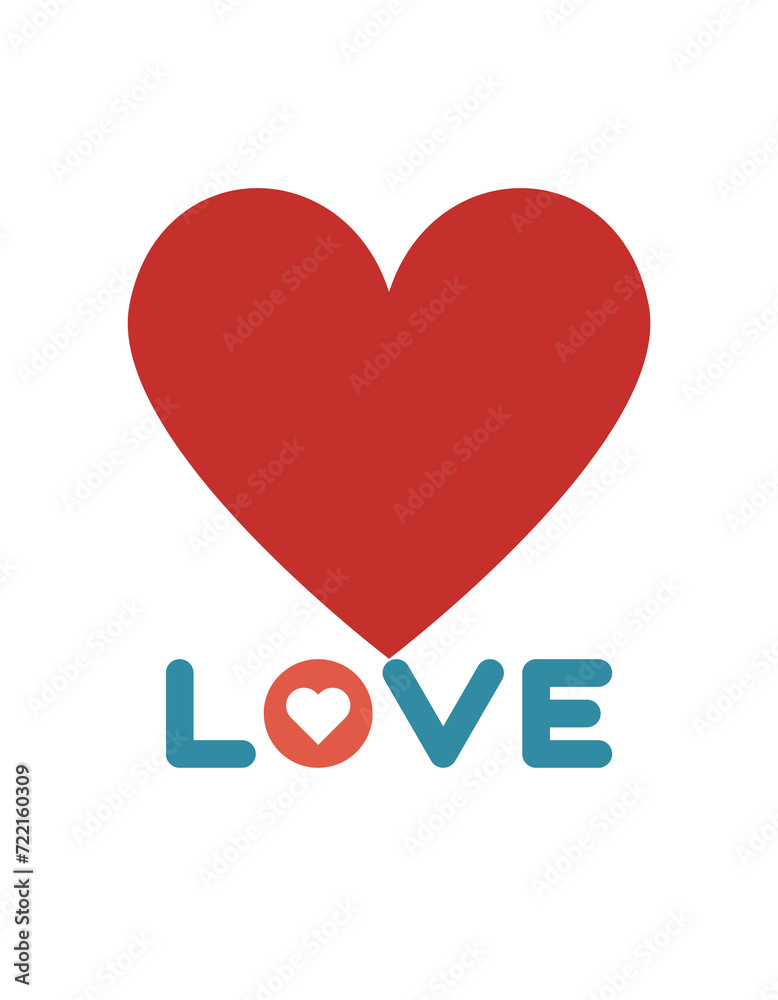 love happy valentine's day, love, valentines day typography t-shirt design