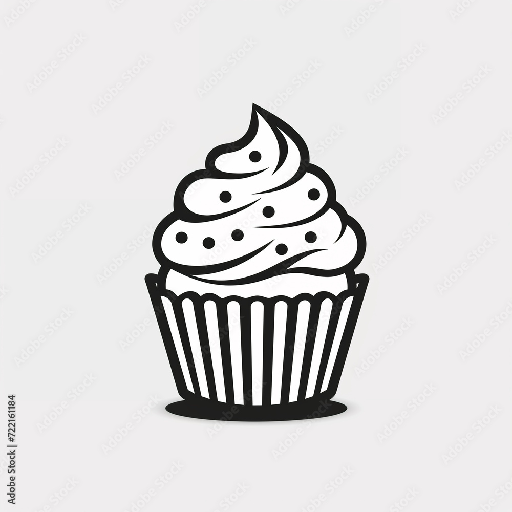 single line trendy minimalist cupcake logo sign with silhouette for conspicuous flat modern logotype design single line trendy minimalist cupcake logo sign with silhouette for conspicuous flat modern logotype design