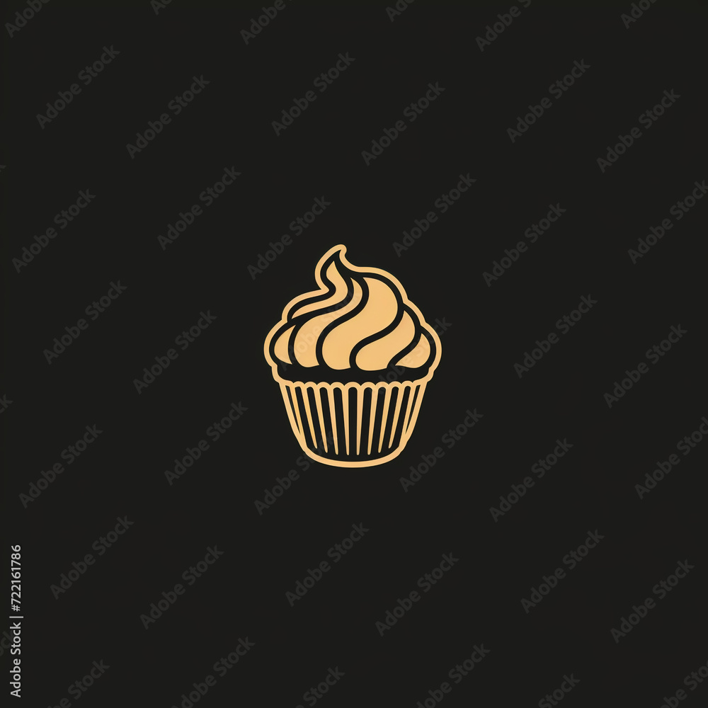 single line trendy minimalist cupcake logo sign with silhouette for conspicuous flat modern logotype design single line trendy minimalist cupcake logo sign with silhouette for conspicuous flat modern logotype design