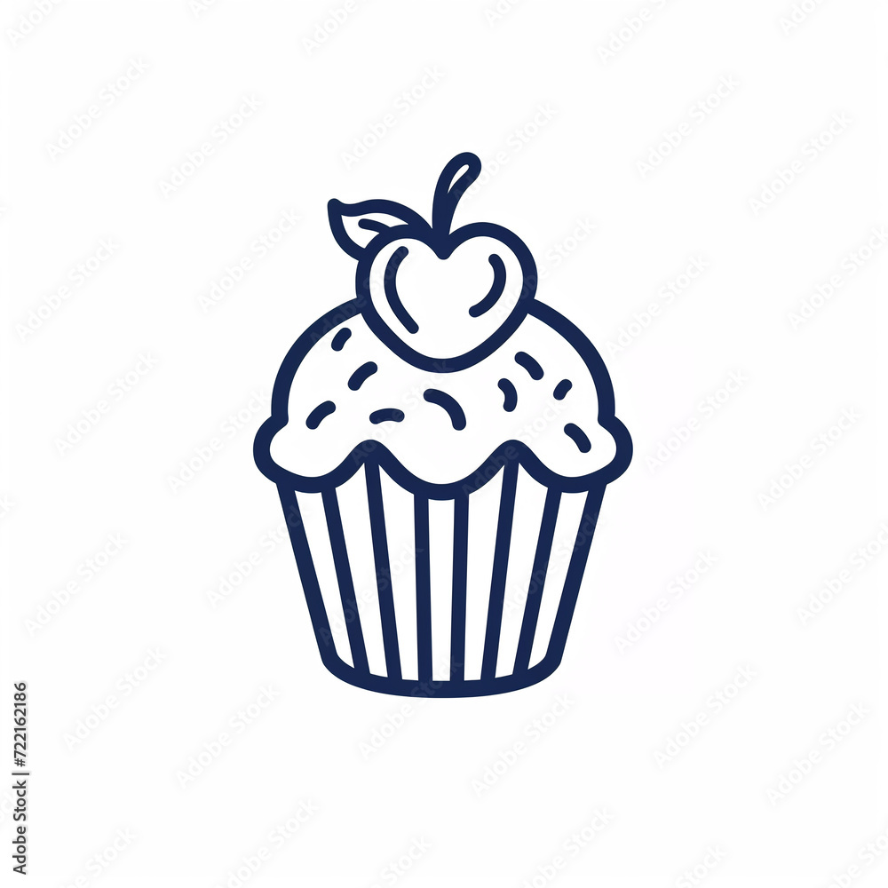 single line trendy minimalist cupcake logo sign with silhouette for conspicuous flat modern logotype design single line trendy minimalist cupcake logo sign with silhouette for conspicuous flat modern logotype design