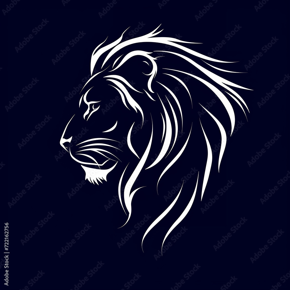single line trendy minimalist lion head logo sign with silhouette for conspicuous flat modern logotype design single line trendy minimalist lion head logo sign with silhouette for conspicuous flat modern logotype design