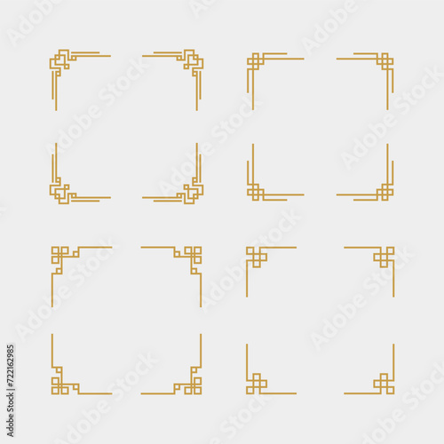 Chinese Frame Set. Geometric Oriental frame set. (ID: 722162985)