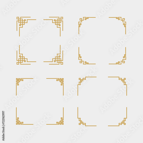 Chinese Frame Set. Geometric Oriental frame set. (ID: 722162997)