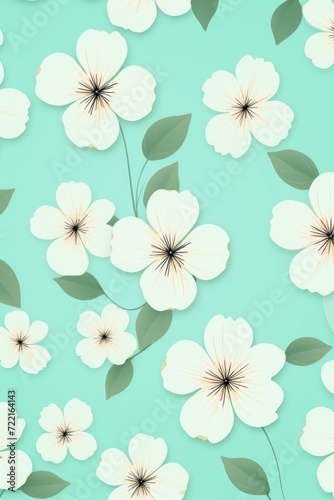 Mint green vector illustration cute aesthetic old topaz paper with cute topaz flowers