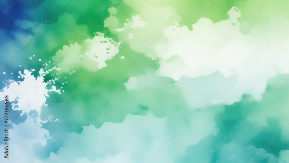 blue green and white watercolor background with abstract cloudy sky concept with color splash design and fringe bleed stains and blobs blue green and white watercolor background with abstract cloudy sky concept with color splash design and fringe bleed stains and blobs