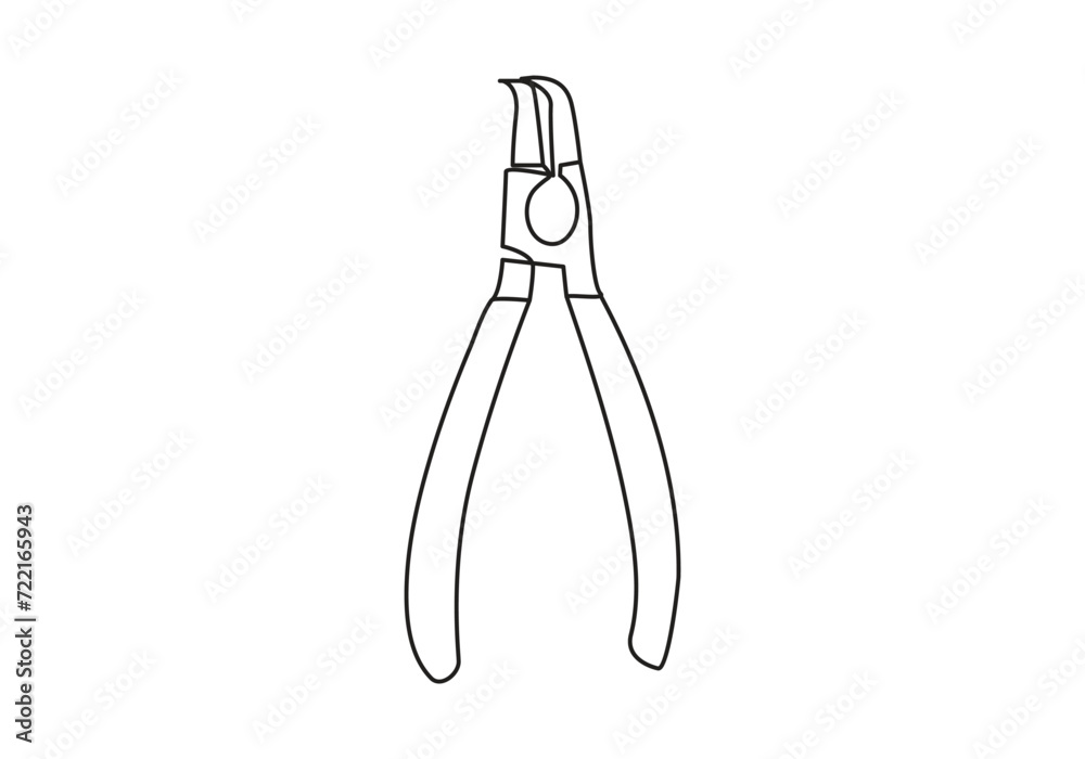 cutting pliers in Continuous one line drawing support, maintenance. Hand drawn vector illustration
cutting pliers in Continuous one line drawing support, maintenance. Hand drawn vector illustration