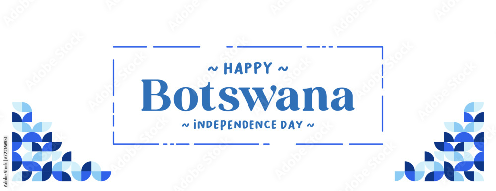 Botswana Independence Day banner in colorful modern geometric style. Happy independence and national day greeting card cover with typography. Vector illustration for national holiday celebration party