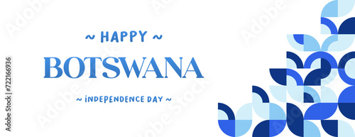 Botswana Independence Day banner in colorful modern geometric style. Happy independence and national day greeting card cover with typography. Vector illustration for national holiday celebration party
