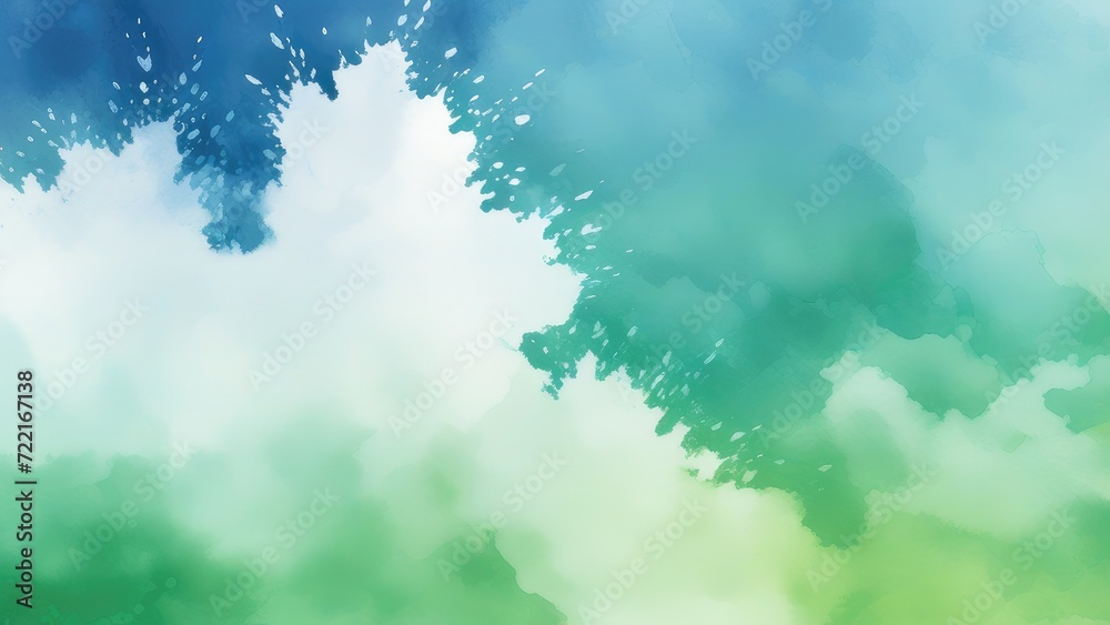 blue green and white watercolor background with abstract cloudy sky concept with color splash design and fringe bleed stains and blobs blue green and white watercolor background with abstract cloudy sky concept with color splash design and fringe bleed stains and blobs