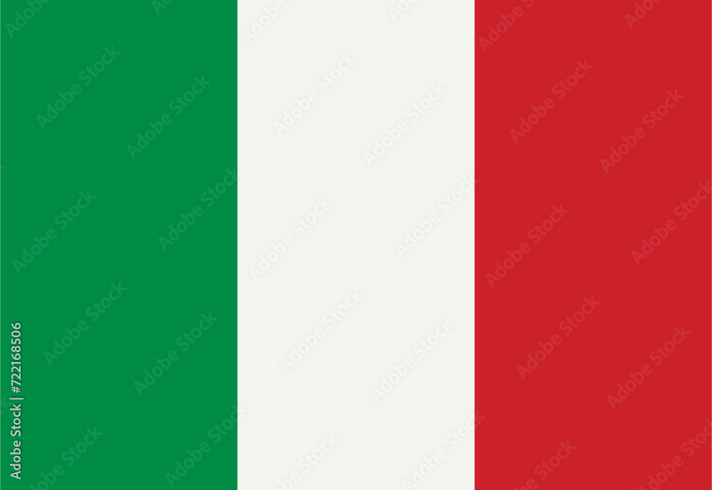 Flag of European country Italy with colors green white and red. Illustration made January 28th, 2024, Zurich, Switzerland.