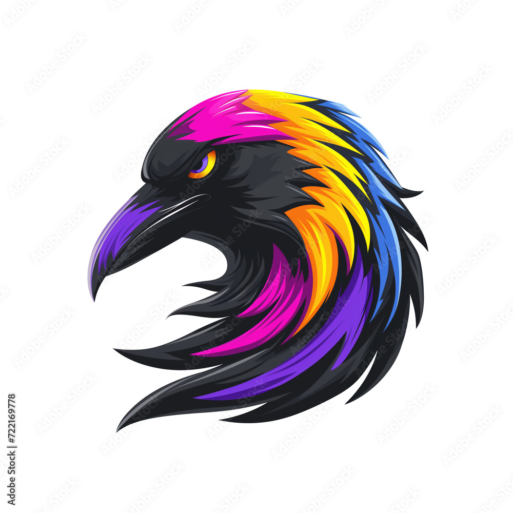 Obraz premium raven head isolated on white