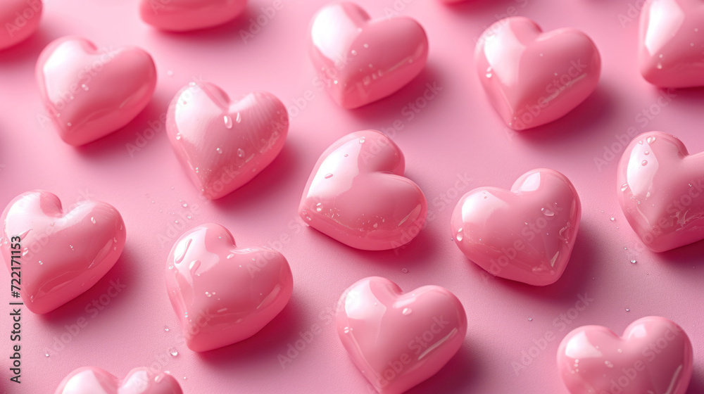 Soft shades of pink hearts create seamless aesthetic pattern, embodying the essence of love. Perfect for Valentine's Day or wedding-themed projects, this design adds a touch of romance.