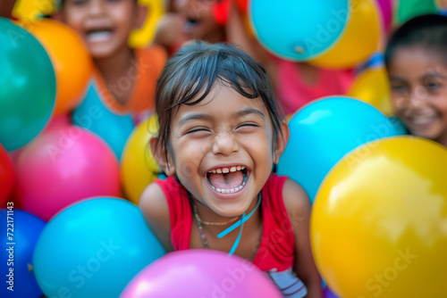 pure joy and innocence of children playing in a colorful playground © Miftakhul Khoiri