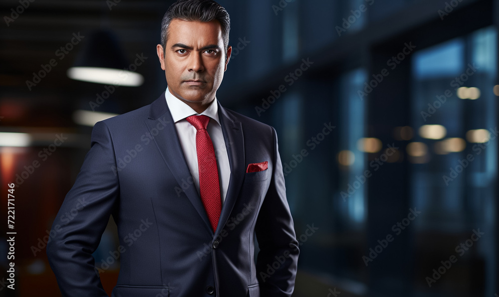 Confident Indian male executive, CEO, middle-aged Confident Indian male executive, CEO, middle-aged