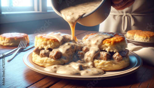 a glamorous image of Biscuits and Gravy photo