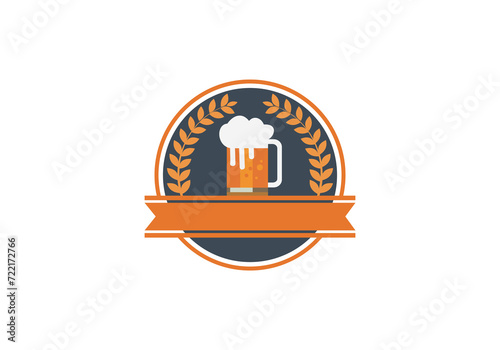 beer glass logo vector icon logo illustration white background