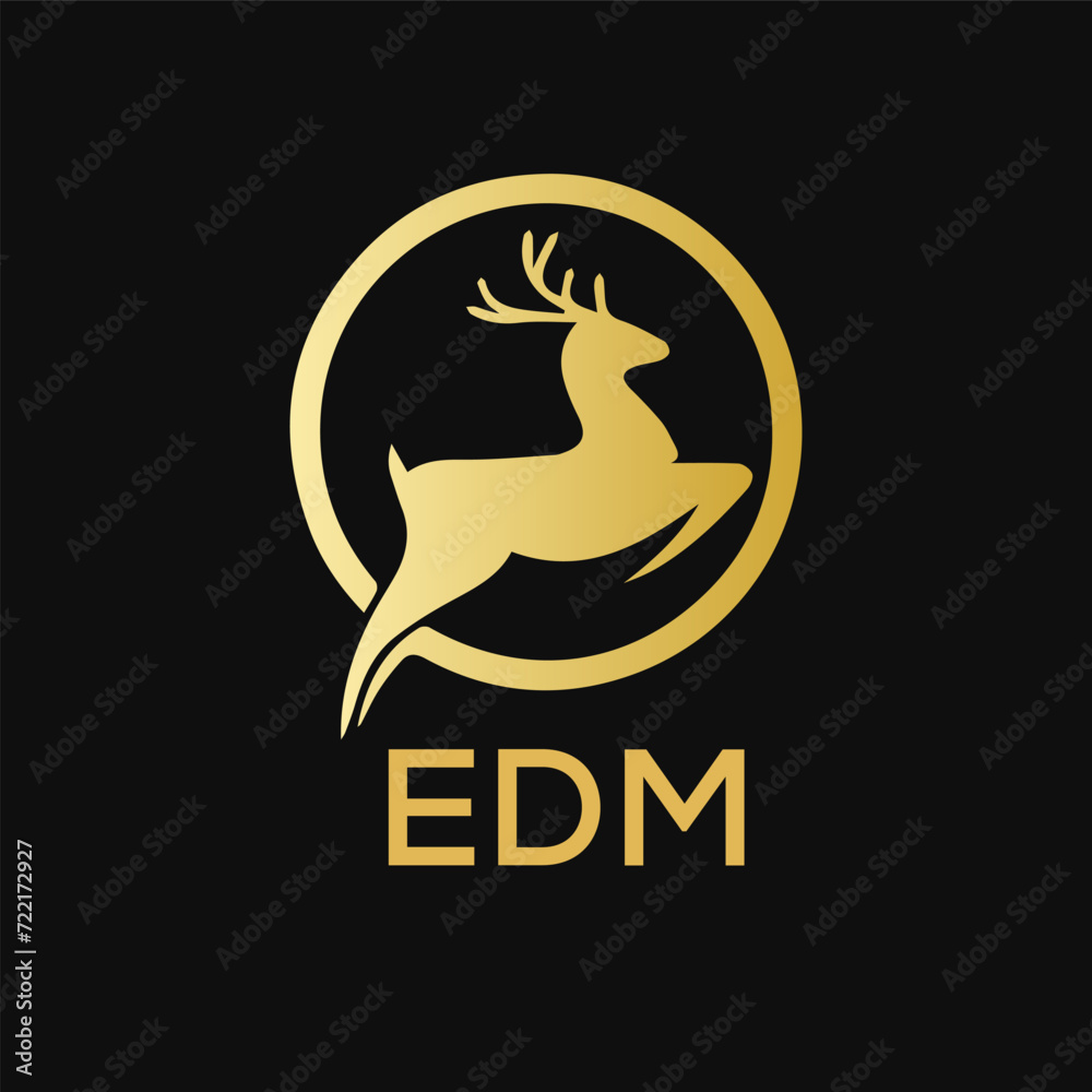 EDM Letter logo design template vector. EDM Business abstract connection vector logo. EDM icon circle logotype.
