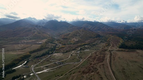 Drone shot of mountain landscape 