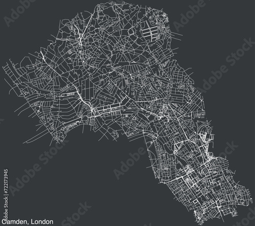 Street roads map of the BOROUGH OF CAMDEN, LONDON