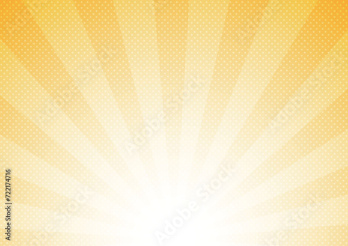 黄色とドットの放射状背景素材