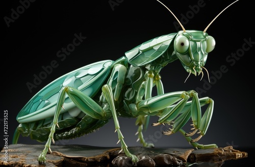 An intricate and vibrant world is revealed through the close-up of a green insect, showcasing the beauty and complexity of the often overlooked arthropod